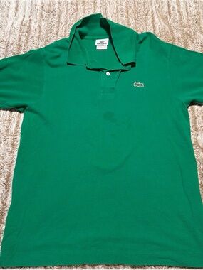 Lacoste Boys' Green Short Sleeve Pique Polo Tee